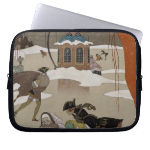 Capa Para Notebook Patinagem no gelo no lago congelado