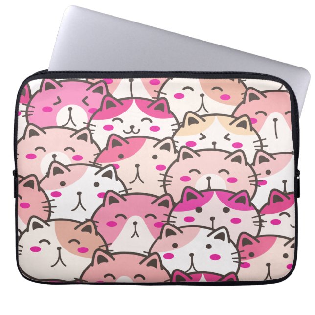Capa Para Notebook Patos Coloridos Engraçados De Gato (Frente)