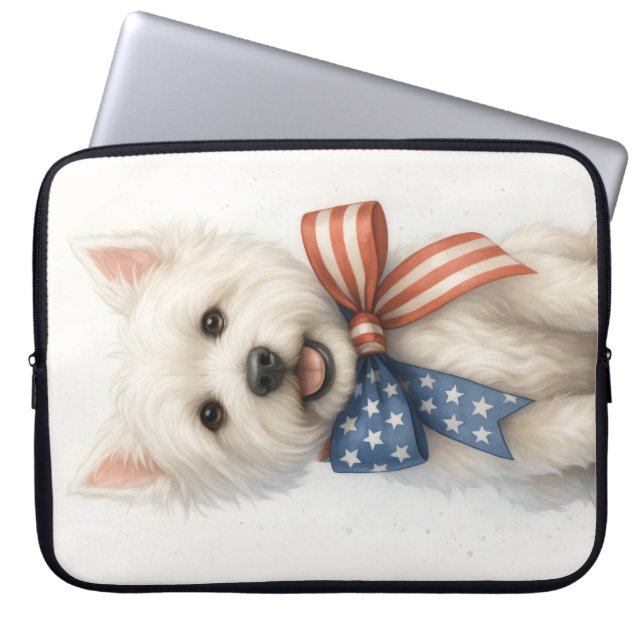 Capa Para Notebook Patriotic Westie (Frente)