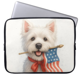 Capa Para Notebook Patriotic Westie