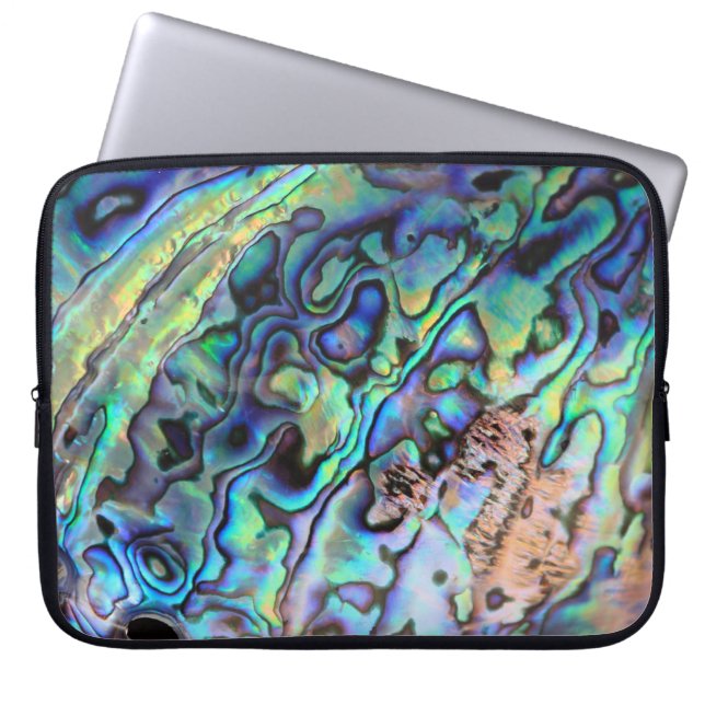 Capa Para Notebook Paua abalone belo manga de neopreno de conchas (Frente)