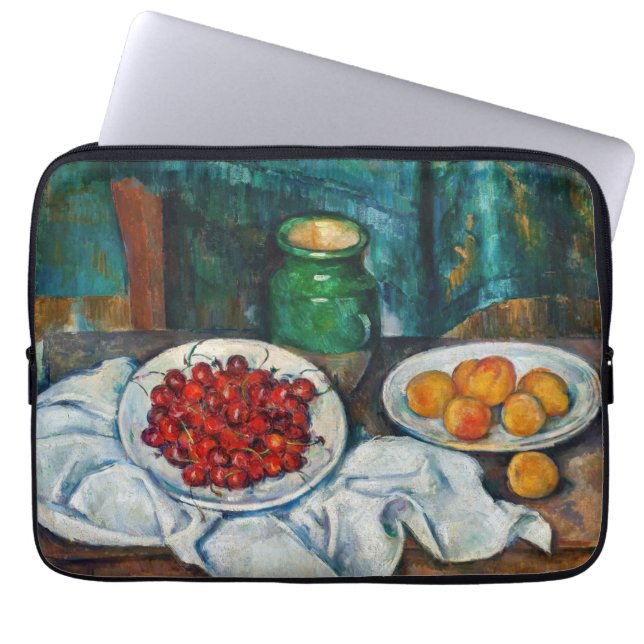 Capa Para Notebook Paul Cezanne - Ainda vive com cerejas e caçadores (Frente)