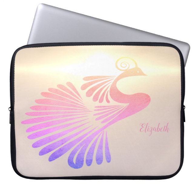 Capa Para Notebook Pavão Chic Elegante (Frente)