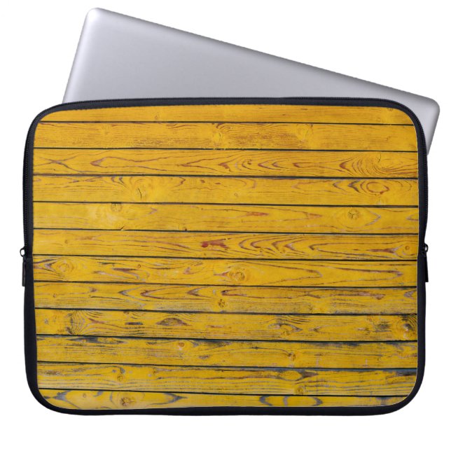 Capa Para Notebook Pavimento de madeira de praia em vinheta - Madeira (Frente)
