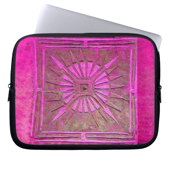 Capa Para Notebook PAWNEE MORNING STAR, Rosa, Preto,Fuchsia (Frente)