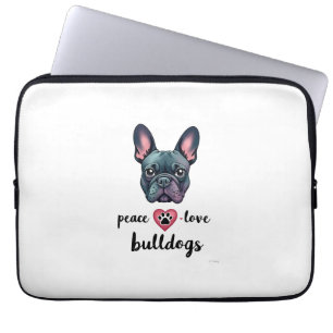 Capa Para Notebook Paz Amor Bulldogs Vintage Galáxia Bulldog Francês