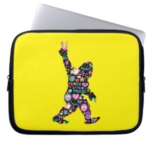Capa Para Notebook Paz Amor Pé Grande Hippie Divertido Amante do Pé G