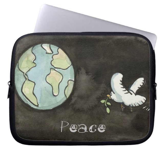 Capa Para Notebook Paz na Bolsa de laptop da Terra (Frente)