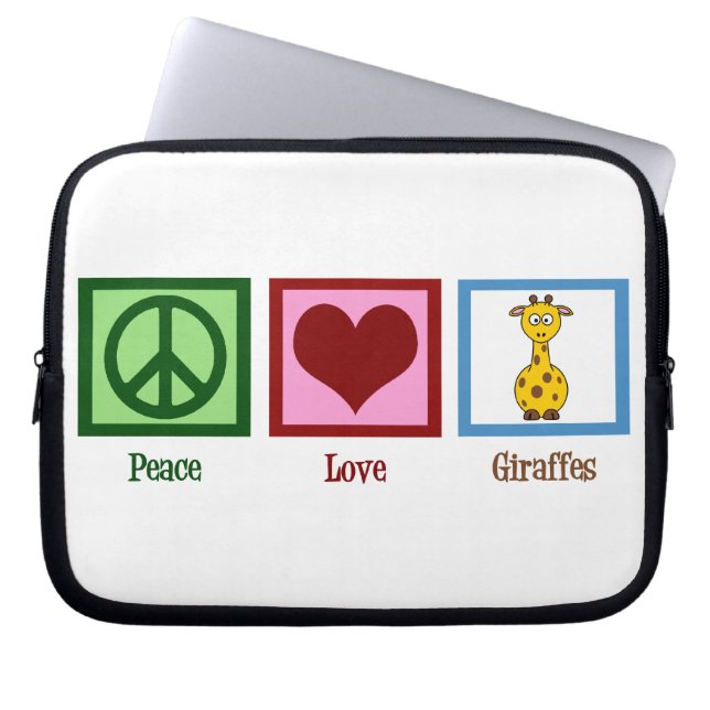 Capa Para Notebook Peace Love Girafes (Frente)