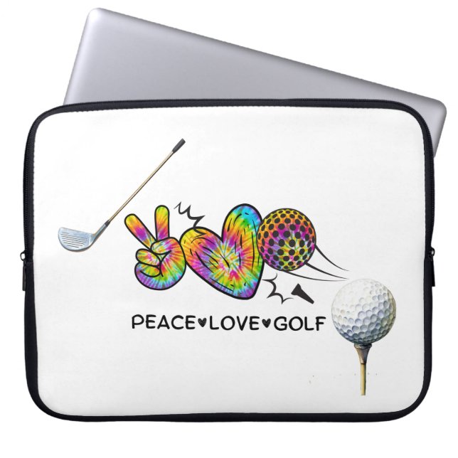 Capa Para Notebook Peace Love Golf Tie-Dye (Frente)