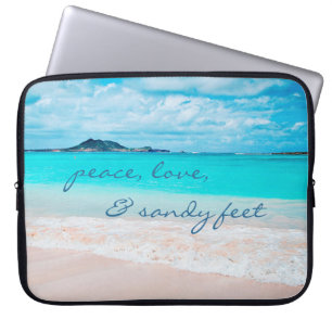 Capa Para Notebook Peace Love Sandy Feet Hawaii Tropical Beach Photo