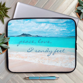 Capa Para Notebook Peace Love Sandy Feet Hawaii Tropical Beach Photo