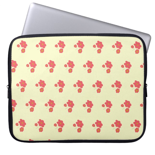 Capa Para Notebook Peach abstract floral laptop sleeve (Frente)