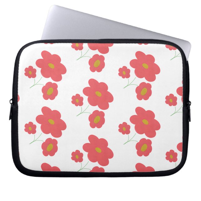 Capa Para Notebook Peach abstract floral laptop sleeve (Frente)