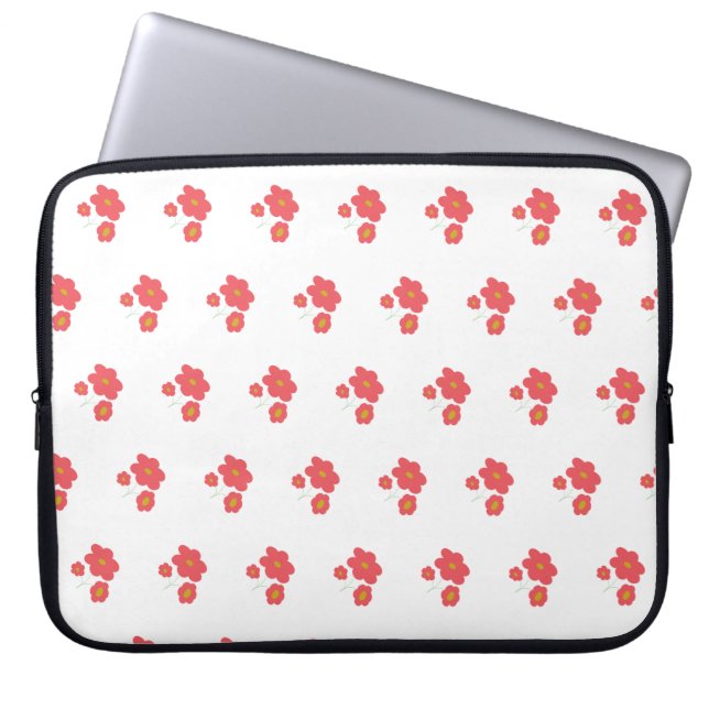 Capa Para Notebook Peach abstract floral laptop sleeve (Frente)
