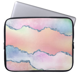 Capa Para Notebook Peach Agate Bonito Ombro de Aquarela Holográfica