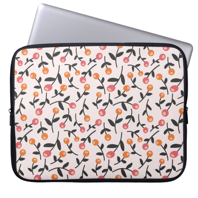 Capa Para Notebook Peach Floral Bud Bolsa de laptop (Frente)