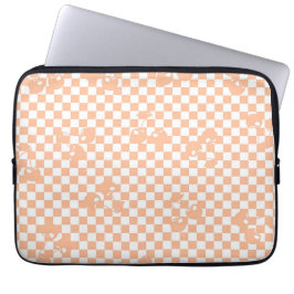 Capa Para Notebook Peach Fuzz Cherry Gingham Patterno