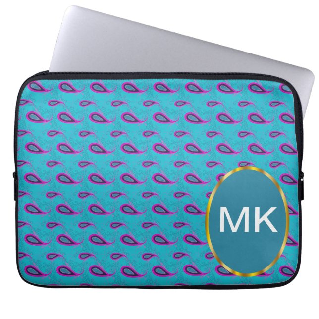 Capa Para Notebook Peacock Blue Paisley (Frente)