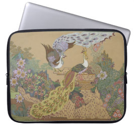 Capa Para Notebook Peacocks Estilizados no Jardim Flor