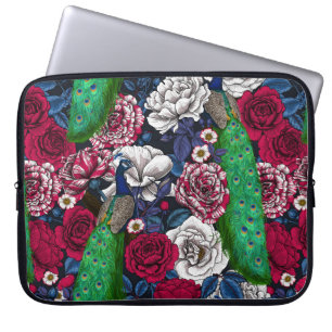 Capa Para Notebook Peacocks no jardim da rosa
