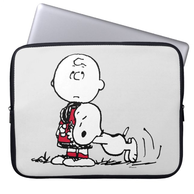 Capa Para Notebook PEANUTS | Padrão vermelho e preto (Frente)