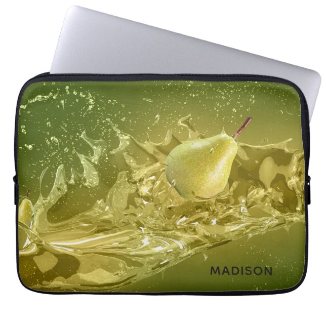 Capa Para Notebook Pear Splash bolsas de laptop de nome personalizado (Frente)