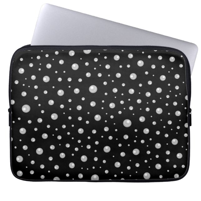 Capa Para Notebook Pearl Pattern on Black Background (Frente)