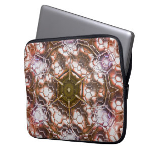 Capa Para Notebook Pearly brown kaleidoscope of overlapping hexagons