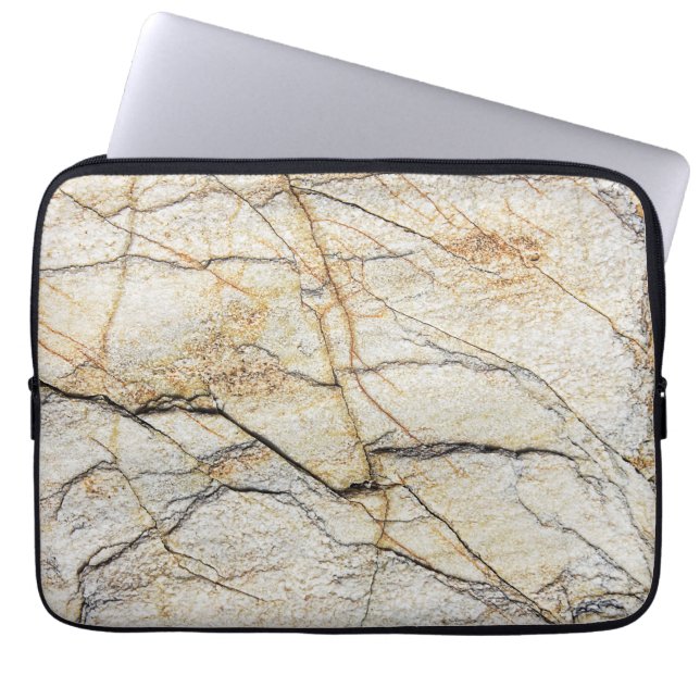 Capa Para Notebook Pedra de Mármore Texturizada Marrom e Preta (Frente)