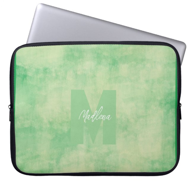 Capa Para Notebook Pedra Terrestre Verde Monograma (Frente)