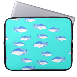 Capa Para Notebook Peixe azul na turquesa