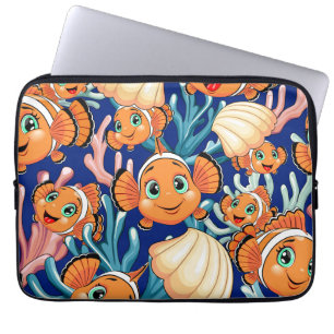 Capa Para Notebook Peixe palhaço Desenho animado Fofo Família Subaquá