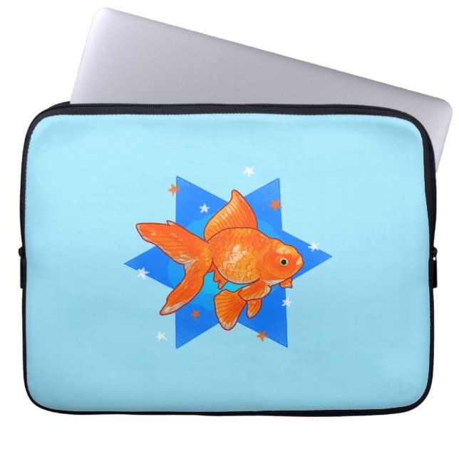 Capa Para Notebook Peixes Dourados com Estrelas (Frente)