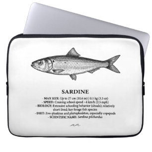 Capa Para Notebook Peixes Escolares de Sardinha Vintage 