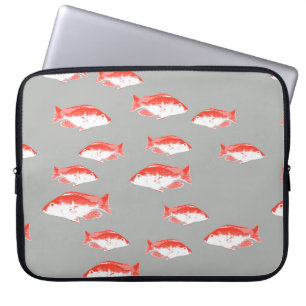 Capa Para Notebook Peixes vermelhos e cinzas