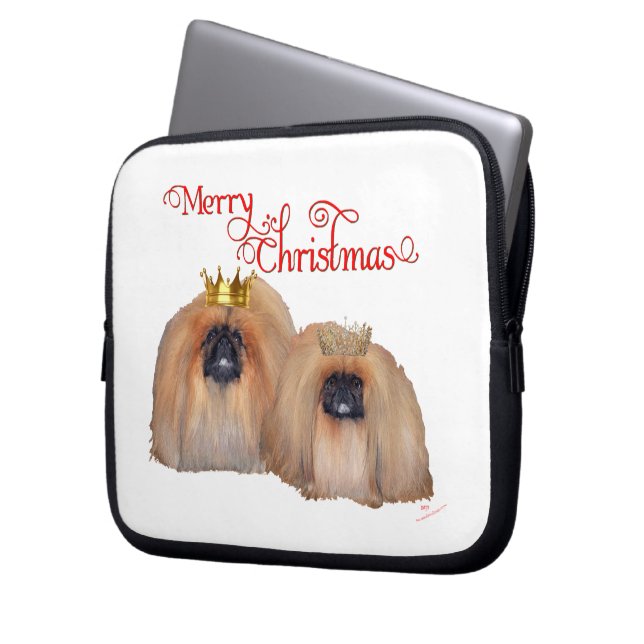 Capa Para Notebook Pekingese Christmas (Frente Esquerda)