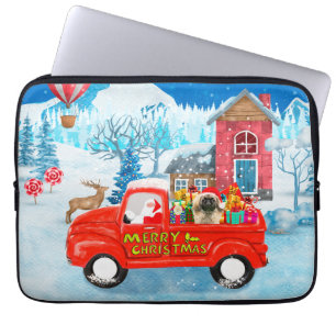 Capa Para Notebook Pekingese Dog Christmas Delivery Truck Snow