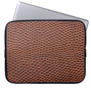 Capa Para Notebook Pele Crocodilo: Textura Castanha De Couro