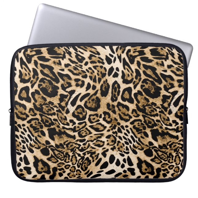 Capa Para Notebook Pele-leopardo africana: Textura animal sem costura (Frente)