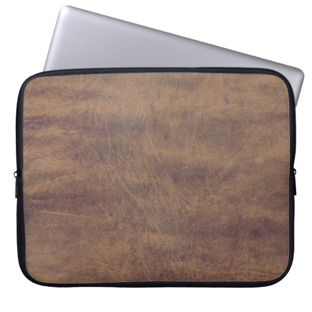 Capa Para Notebook Pele russa Masculina de Couro Castanho (Frente)