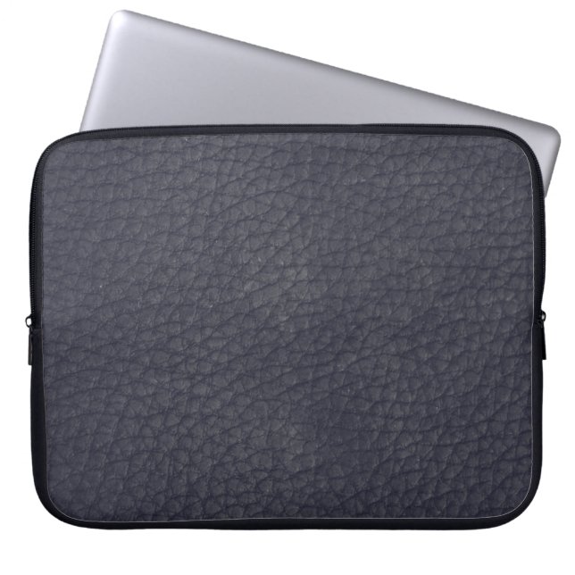 Capa Para Notebook Pele russa Masculina de Couro Negro (Frente)