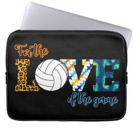 Capa Para Notebook Pelo Amor Do Jogo Voleibol Mãe Leopardo