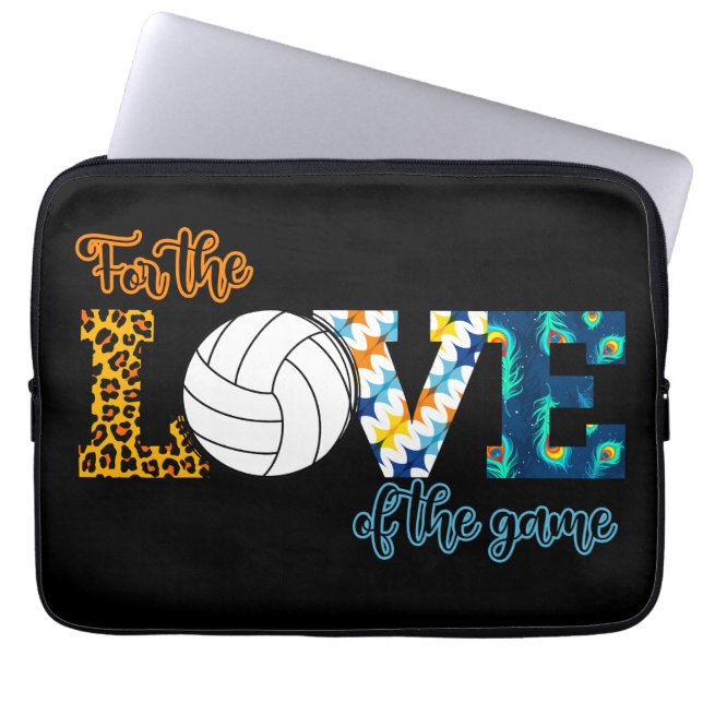 Capa Para Notebook Pelo Amor Do Jogo Voleibol Mãe Leopardo (Frente)