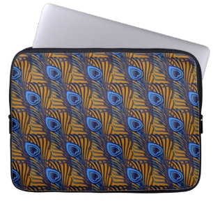 Capa Para Notebook Pena azul e laranja da meia-noite