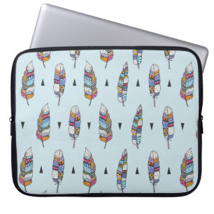 Capa Para Notebook Pena desenhada à mão. Boho sem costura