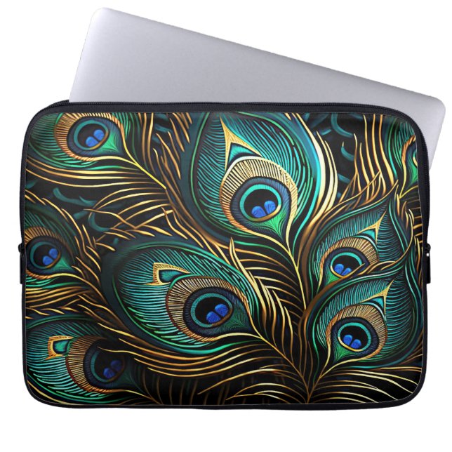 Capa Para Notebook Penas de Peacock (Frente)