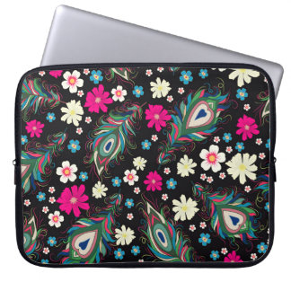 Capa Para Notebook Penas de Peacock Embroiderme Sem Costura Padrão