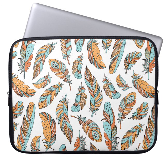 Capa Para Notebook Penas decorativas, sem soldadura. Retração manual  (Frente)