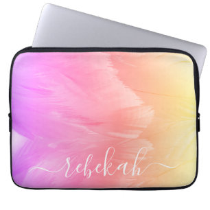 Capa Para Notebook Penas do Ombre Pastel Swan